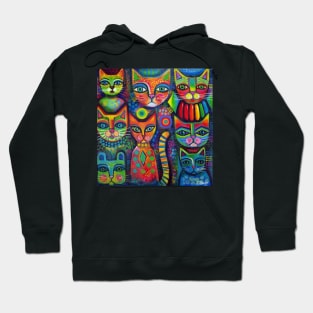 8 Colourful cats Hoodie